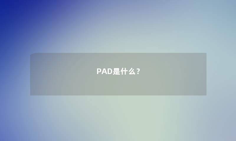 PAD是什么？