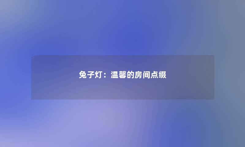 兔子灯：温馨的房间点缀
