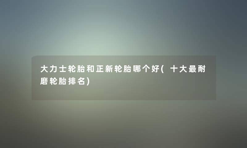 大力士轮胎和正新轮胎哪个好(一些耐磨轮胎推荐)