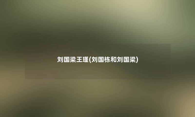 刘国梁王瑾(刘国栋和刘国梁)