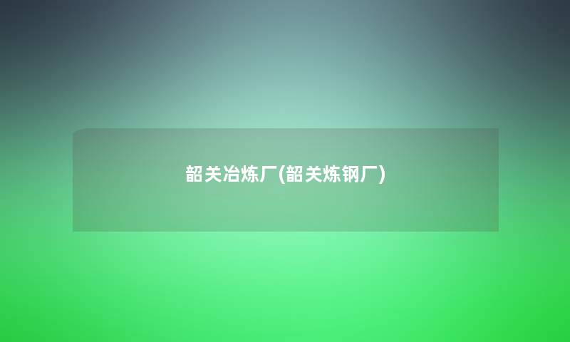韶关冶炼厂(韶关炼钢厂)
