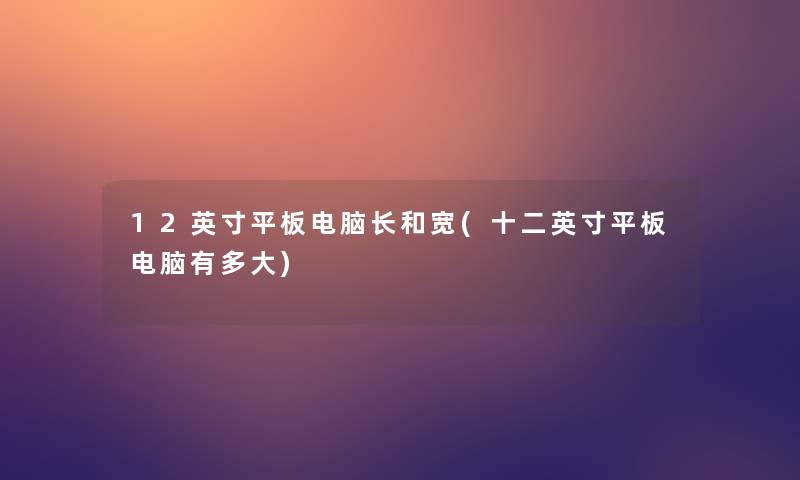 12英寸平板电脑长和宽(十二英寸平板电脑有多大)