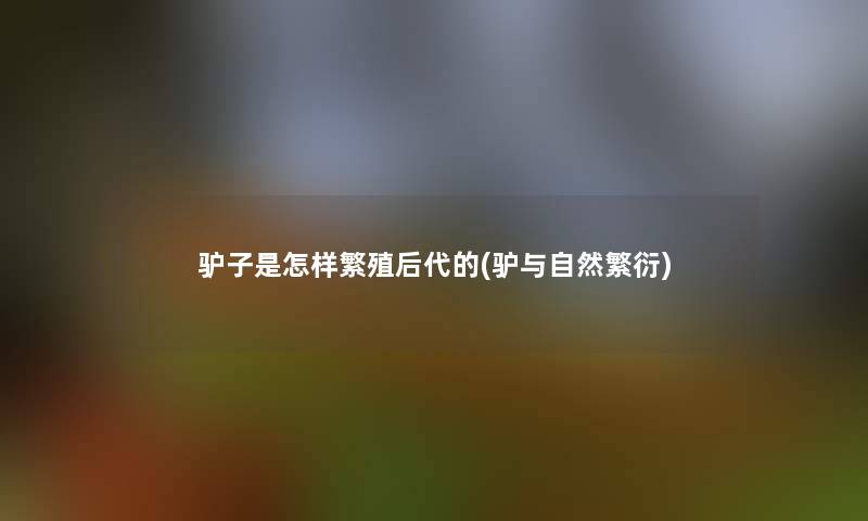 驴子是怎样繁殖后代的(驴与自然繁衍)