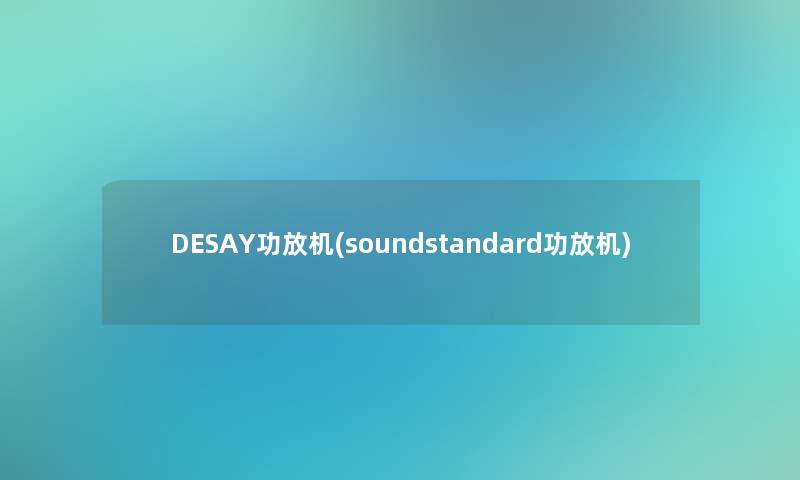 DESAY功放机(soundstandard功放机)