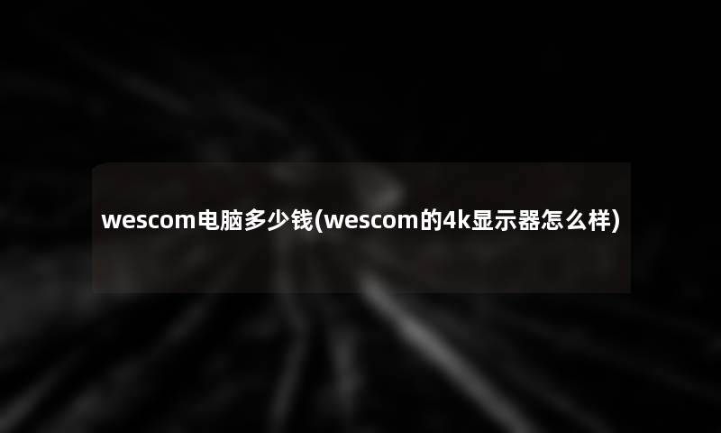 wescom电脑多少钱(wescom的4k显示器怎么样)