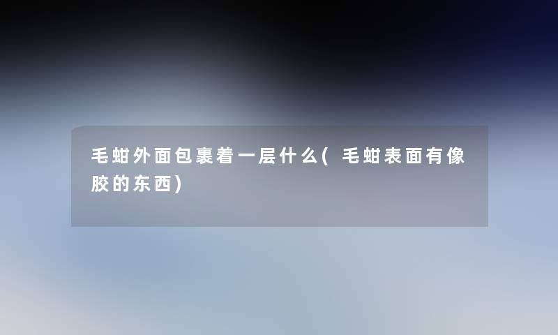 毛蚶外面包裹着一层什么(毛蚶表面有像胶的东西)