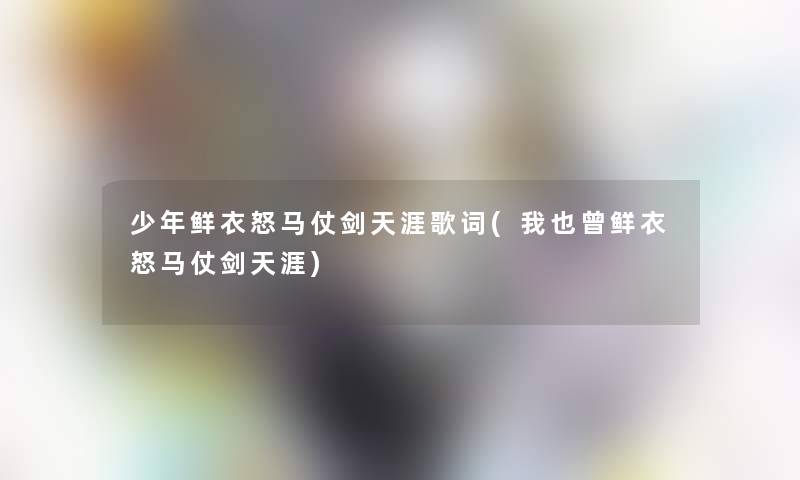 少年鲜衣怒马仗剑天涯歌词(我也曾鲜衣怒马仗剑天涯)