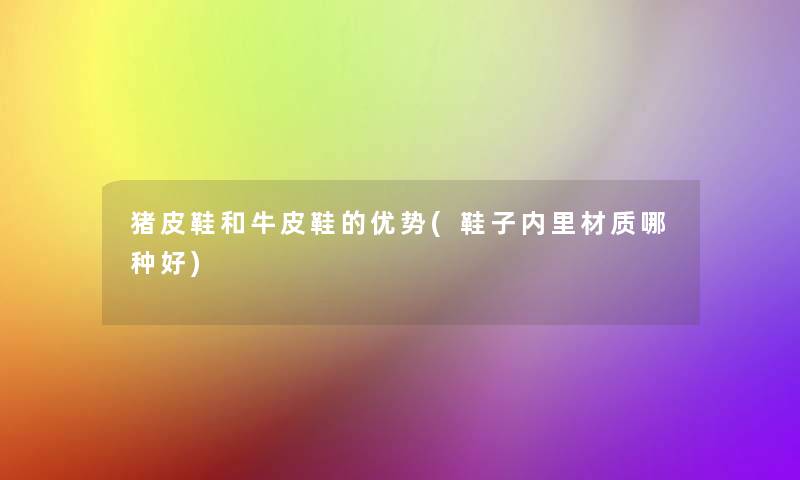 猪皮鞋和牛皮鞋的优势(鞋子内里材质哪种好)