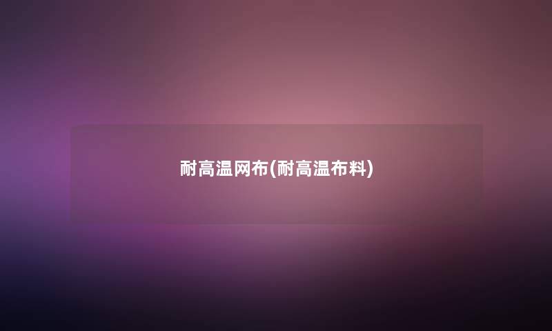 耐高温网布(耐高温布料)