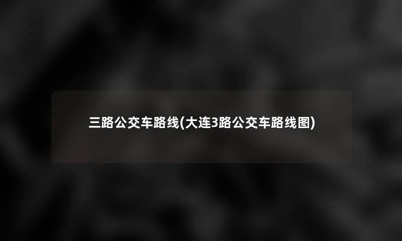 三路公交车路线(大连3路公交车路线图)
