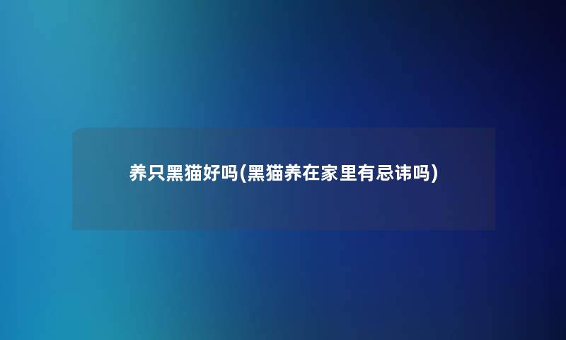 养只黑猫好吗(黑猫养在家里有忌讳吗)