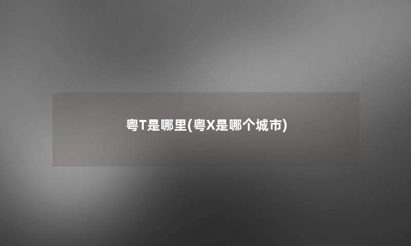 粤T是哪里(粤X是哪个城市)