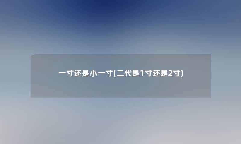 一寸还是小一寸(二代是1寸还是2寸)