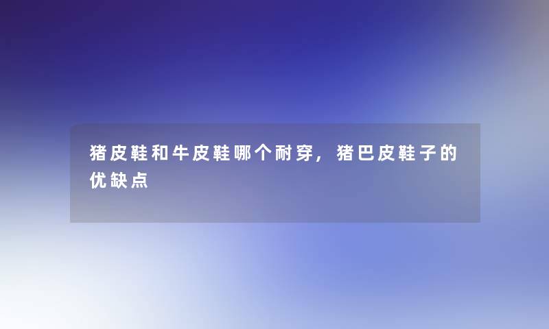 猪皮鞋和牛皮鞋哪个耐穿,猪巴皮鞋子的优缺点