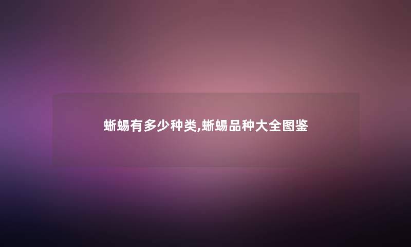 蜥蜴有多少种类,蜥蜴品种大全讲解